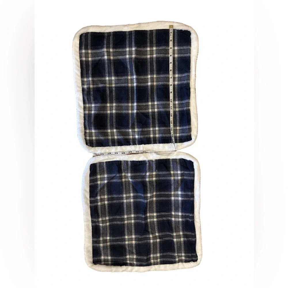 Plaid Blue and White pillow cover